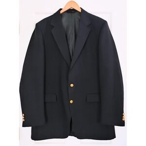 The Men's Shop JCPenney Navy Blue Blazer Gold Buttons 44XL Extra Long Sport Coat